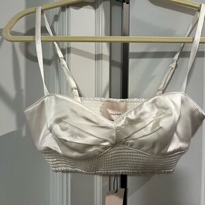 Cinq a Sept Satin White crop top brand new with tags
